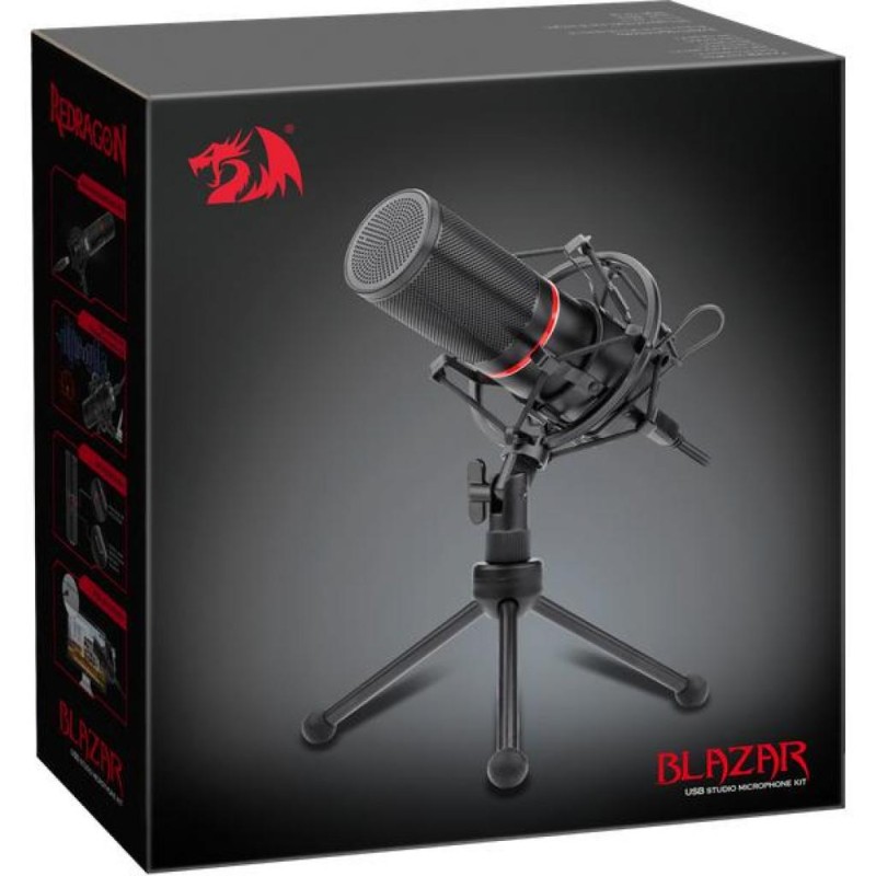 Микрофон для стримов (игровой микрофон) Redragon Blazar GM300 USB, кабель 1,8 м