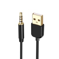 Аудиокабель (кабель для iPod Shuffle) China Jack TRRS M — USB AM, 1 м, чёрный