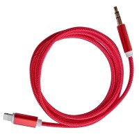 Кабель AUX (аудіокабель) China Lightning–TRS Audio M/M 1 м червоний Кабель AUX (аудіокабель) China Lightning–TRS Audio M/M 1 м червоний