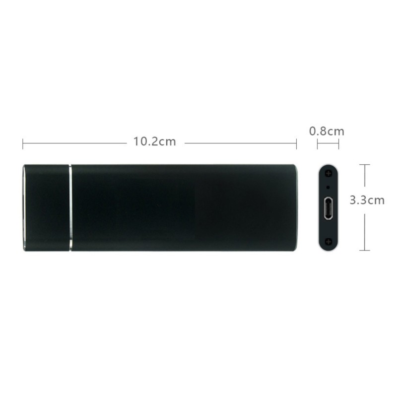 Зовнішня кишеня для M.2 (адаптер) China Type-C USB 3.1 Gen2, 10 Гбіт/с, 2 ТБ, B key, чорна