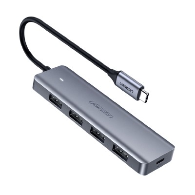 USB-хаб (розгалужувач USB) Ugreen CM219 4 порти USB 3.0, сірий