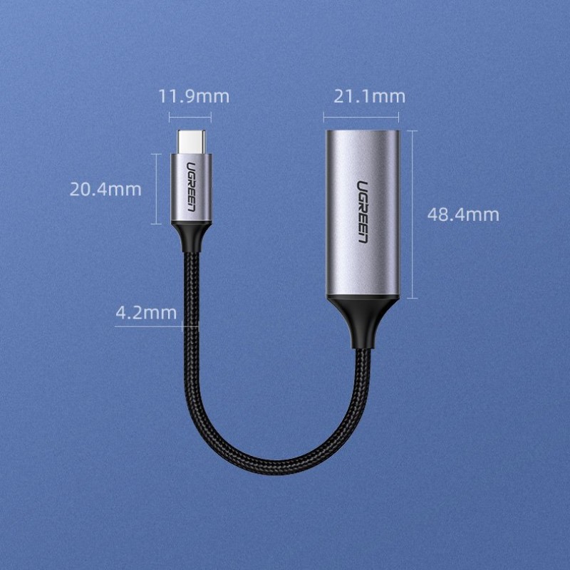 Переходник USB-C — HDMI (адаптер) UGREEN CM297 4K 60 Гц, серый
