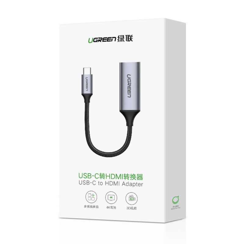 Переходник USB-C — HDMI (адаптер) UGREEN CM297 4K 60 Гц, серый