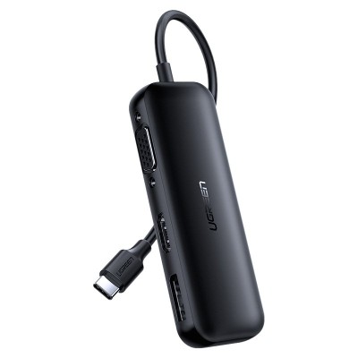 Адаптер USB Type-C (перехідник) UGREEN CM260 HDMI/VGA/DP, чорний
