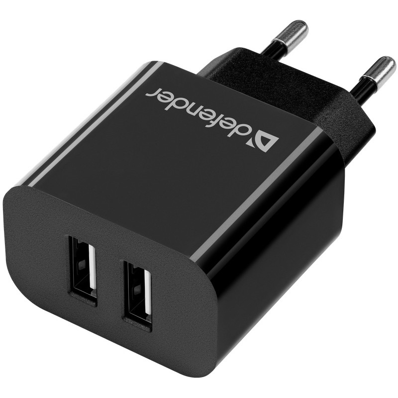 Сетевое зарядное устройство (зарядка) Defender UPC-21 12 Вт, чёрное