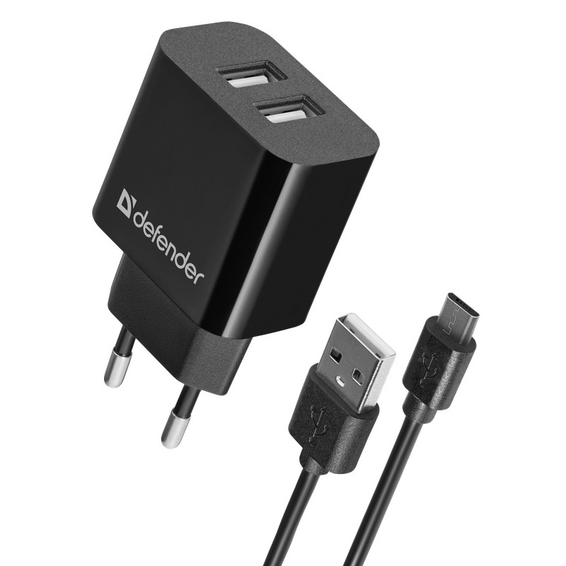 Сетевое зарядное устройство (зарядка) Defender UPC-21 12 Вт, чёрное