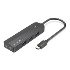 USB-хаб (концентратор) Vention TGQBB Type-C, 3 USB-A, аудіо, MicroUSB 10 Вт, чорний