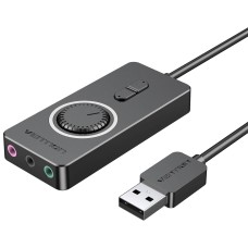 Звукова карта (аудіоадаптер) Vention CDRBB USB-A, чорна, 0,15 м