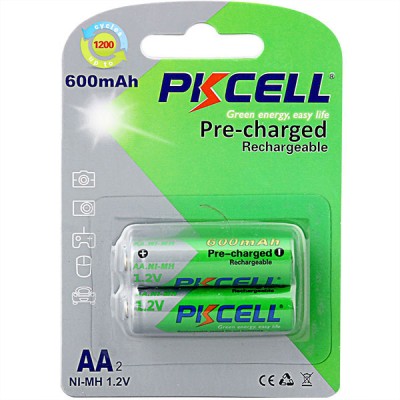 Акумулятор AA (пальчиковий) PkCell AA600-2B 600 мА·год, 1,2 В, 2 шт.
