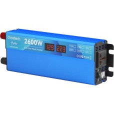 Автомобільний інвертор (перетворювач напруги) Choetech CJ2600Q-V2 1300 Вт, чиста синусоїда