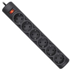 Сетевой фильтр (фильтр питания) Defender DFS151 1,8 м, 6 розеток, черный