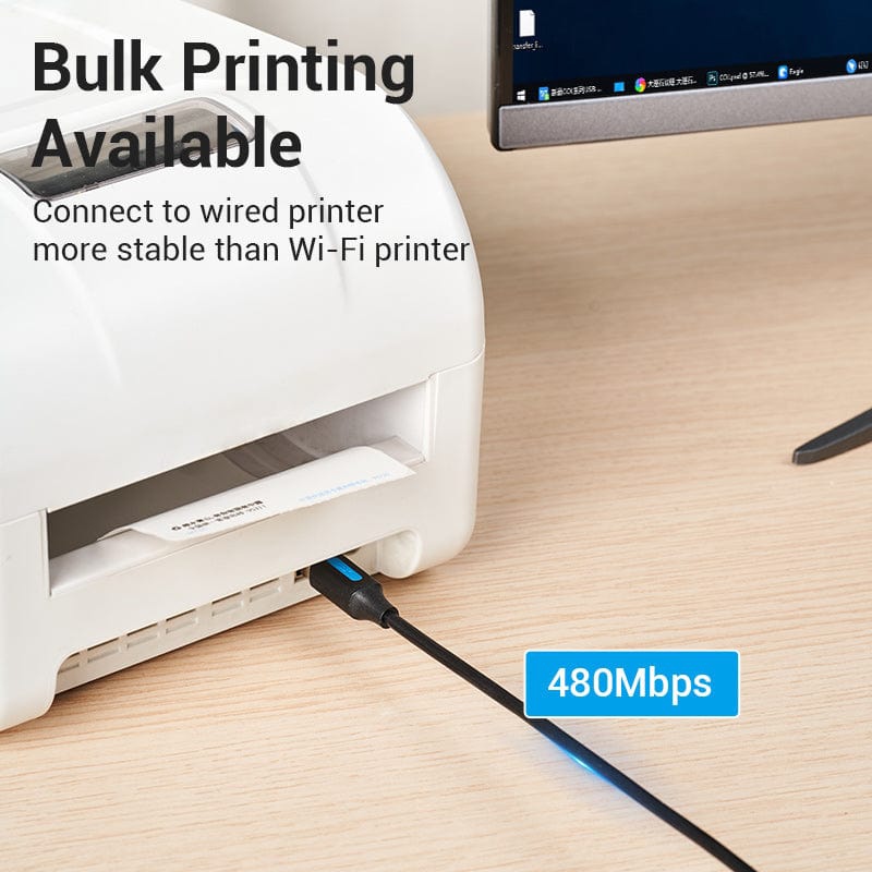 Кабель USB-C—USB BM (принтерний кабель) Vention 2 м 2.4 А Кабель USB-C—USB BM (принтерний кабель) Vention 2 м 2.4 А