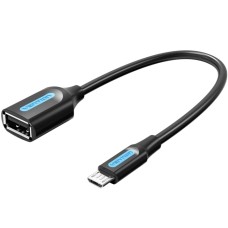 Адаптер USB OTG (перехідник) Vention USB 2.0 Micro BM — USB AF, 0,15 м, чорний