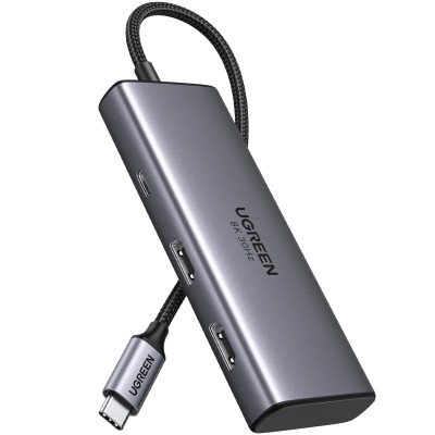 Док-станція (хаб) Ugreen CM498 6-в-1, HDMI 4K60Hz/8K30Hz, PD 100 Вт Док-станція (хаб) Ugreen CM498 6-в-1, HDMI 4K60Hz/8K30Hz, PD 100 Вт