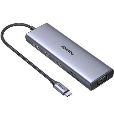 Док-станція USB-C (хаб) Ugreen CM498 9-в-1, 100 Вт