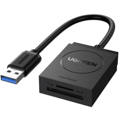 Картридер USB (считыватель карт памяти) Ugreen CR127 SD/TF, кабель 0,15 м