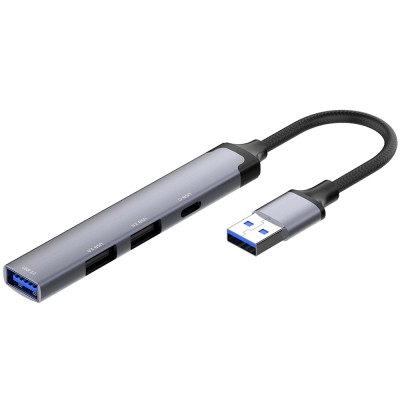 USB-хаб (концентратор) ColorWay 4 порта, серый