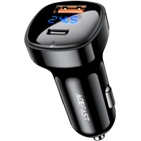 Автозарядний пристрій (автомобільна зарядка) Acefast B4 66 Вт, USB-C + USB-A