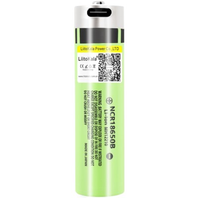 Акумулятор 18650 (Li-ion акумулятор) LiitoKala Lii-USB-34B 3400 мА·год USB Type-C