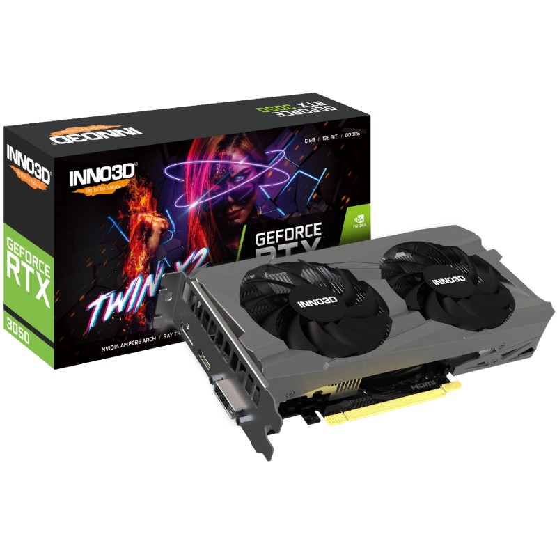 Видеокарта (графический адаптер) Inno3D GeForce RTX3050 Twin X2 V2 6 ГБ