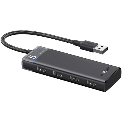 USB-хаб (концентратор) Ugreen CM653, 4 порти USB-A 3.2 Gen1, чорний