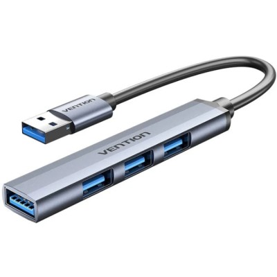 USB-хаб (розгалужувач) Vention 4 порти, Grey, 0,15 м
