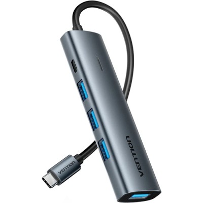 USB-хаб (розгалужувач) Vention USB 3.0 Type-C 5Gbps, чорний