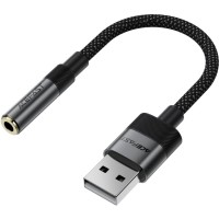 Аудіоадаптер (перехідник) Acefast J13 USB-A — 3,5 мм, 15 см, чорний