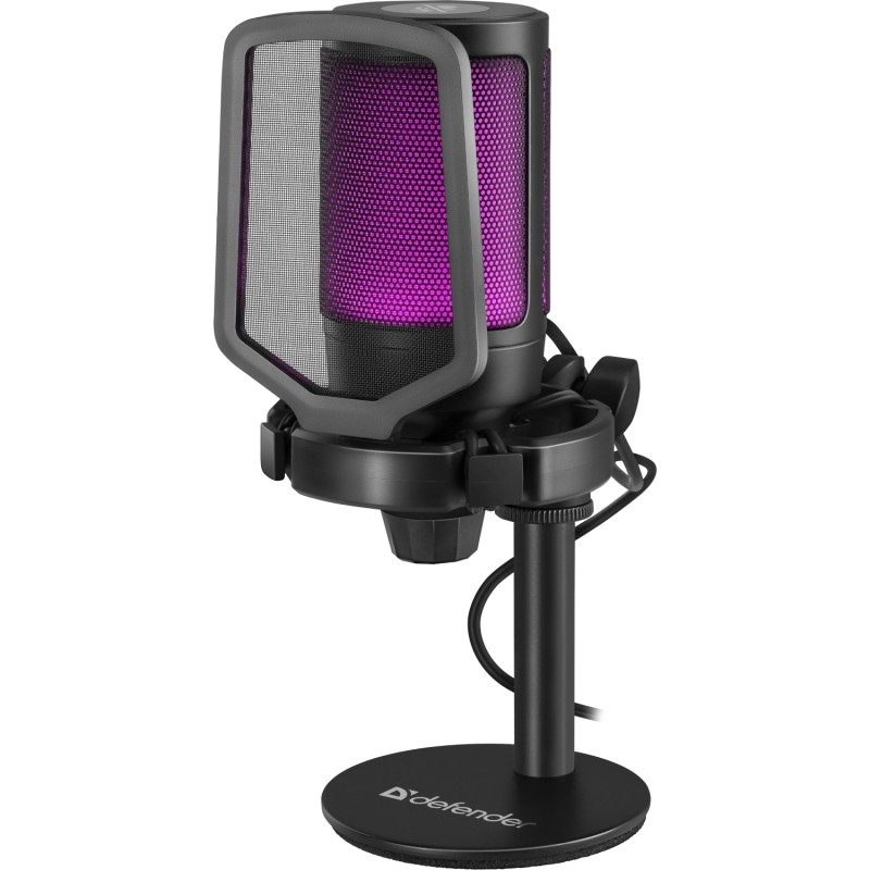 Игровой USB-микрофон (микрофон для стримов) Defender Impulse GMC 600 RGB чёрный