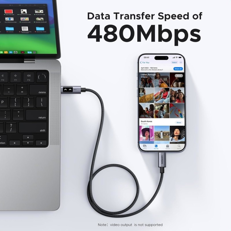 Кабель USB (Type-C кабель) UGREEN L509 1 м, 100W, чорний