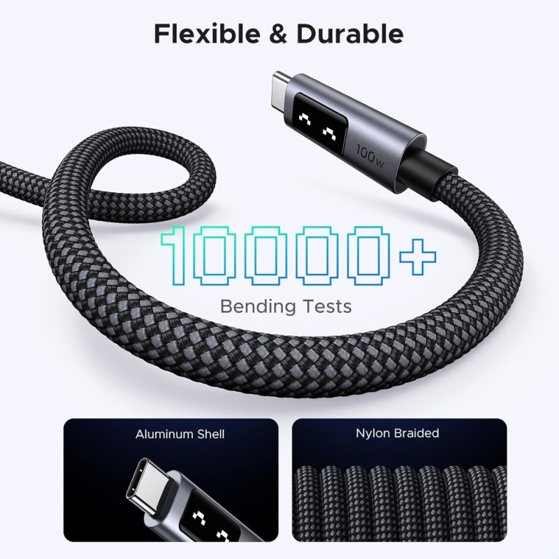 Кабель USB (Type-C кабель) UGREEN L509 1 м, 100W, чорний