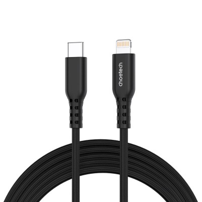 Кабель USB (кабель для заряджання) Choetech 1,8 м, чорний, 20W MFi PD