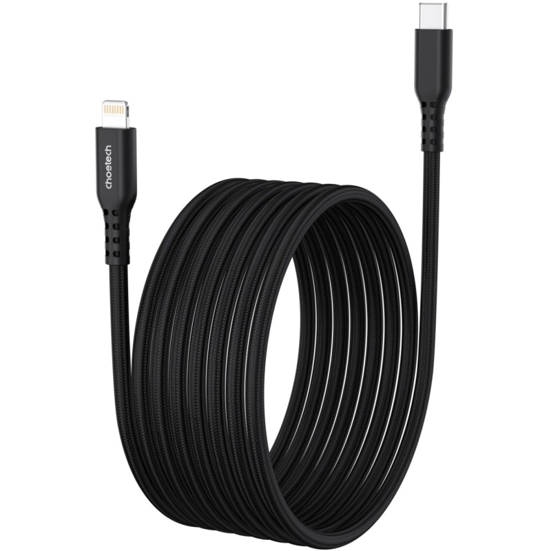 Кабель USB (кабель для зарядки) Choetech 1,8 м, чёрный, 20W MFi PD
