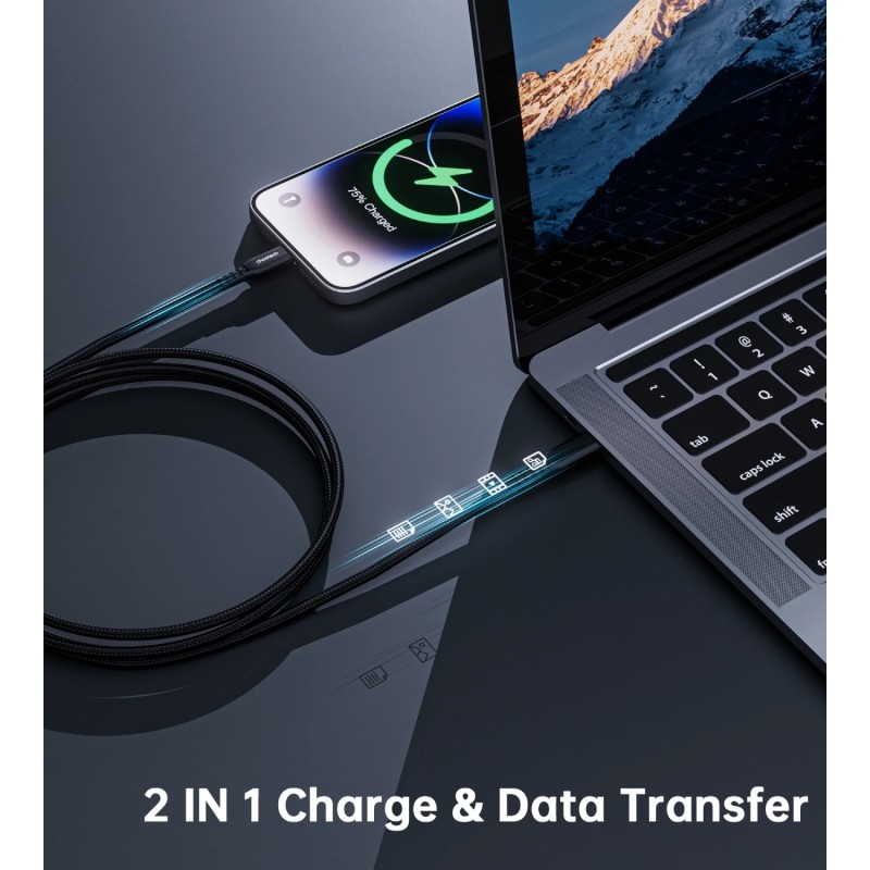 Кабель USB (кабель для зарядки) Choetech 1,8 м, чёрный, 20W MFi PD