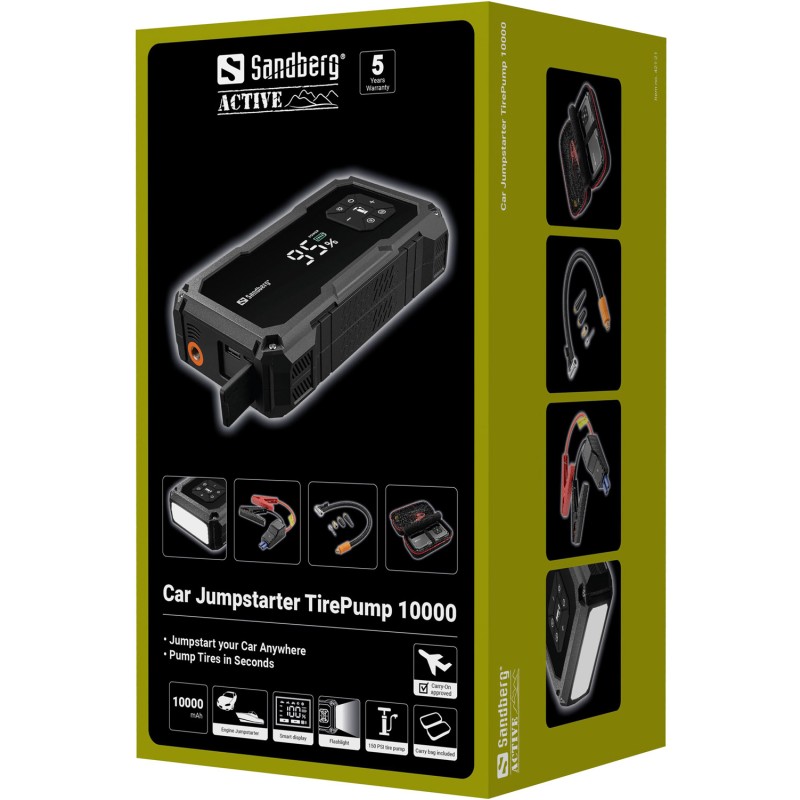Пусковий пристрій для авто (джамп-стартер) Sandberg Car Jumpstarter TirePump 10000mAh 150 PSI