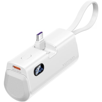 Повербанк (зовнішній акумулятор) Vention 4800mAh 22,5W PD білий