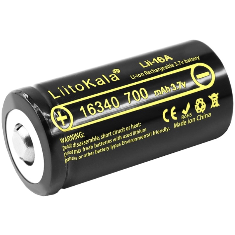 Аккумулятор 16340 (CR123) LiitoKala Lii-16A 700 мА·ч