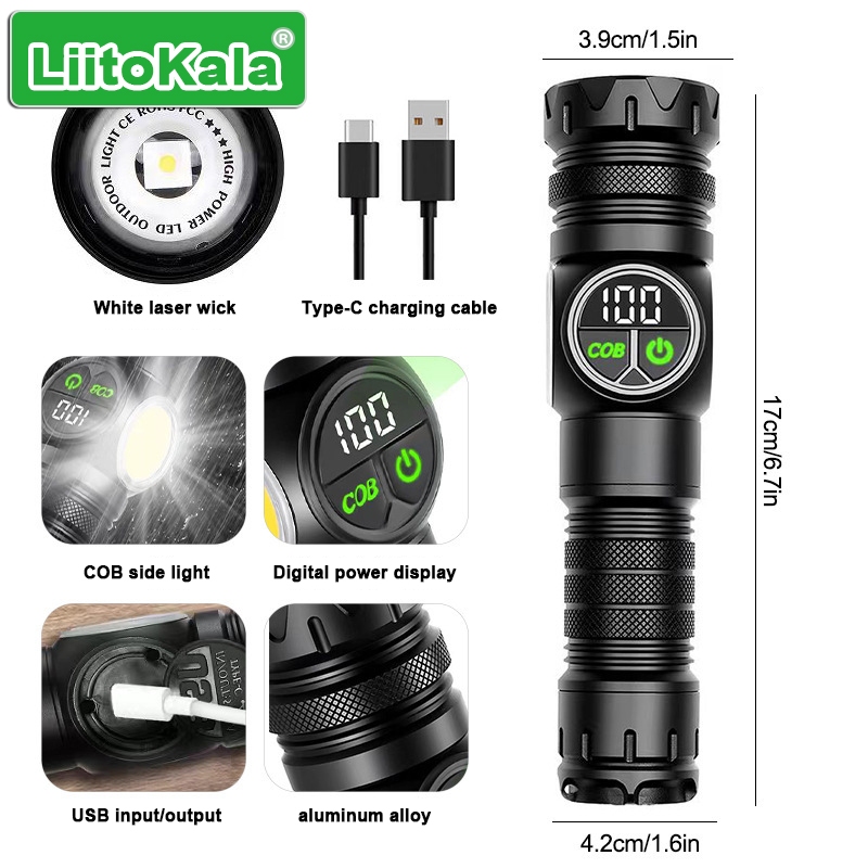 Фонарь (ручной фонарь) LiitoKala LF-1826 1500 лм, Type-C